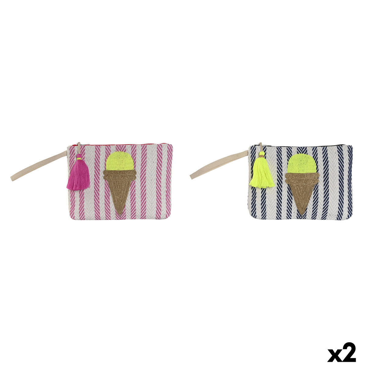 Necessär Home ESPRIT Blå Multicolour Rosa (2 antal)
