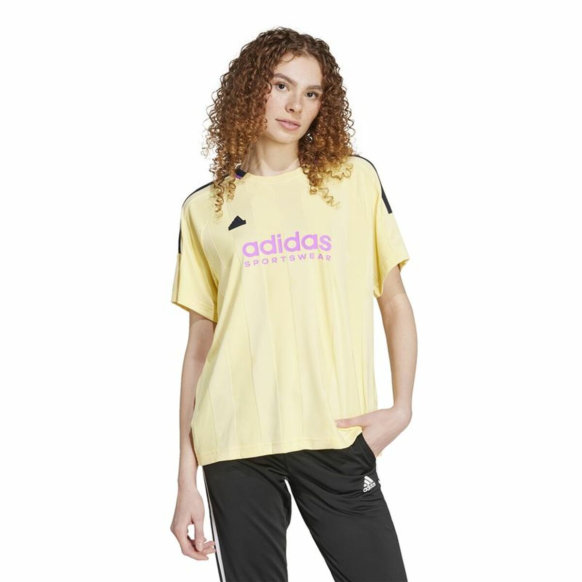 T-shirt med kortärm Herr Adidas Tiro Cut 3 Bandas Jacquard Boyfriend Beige - 2