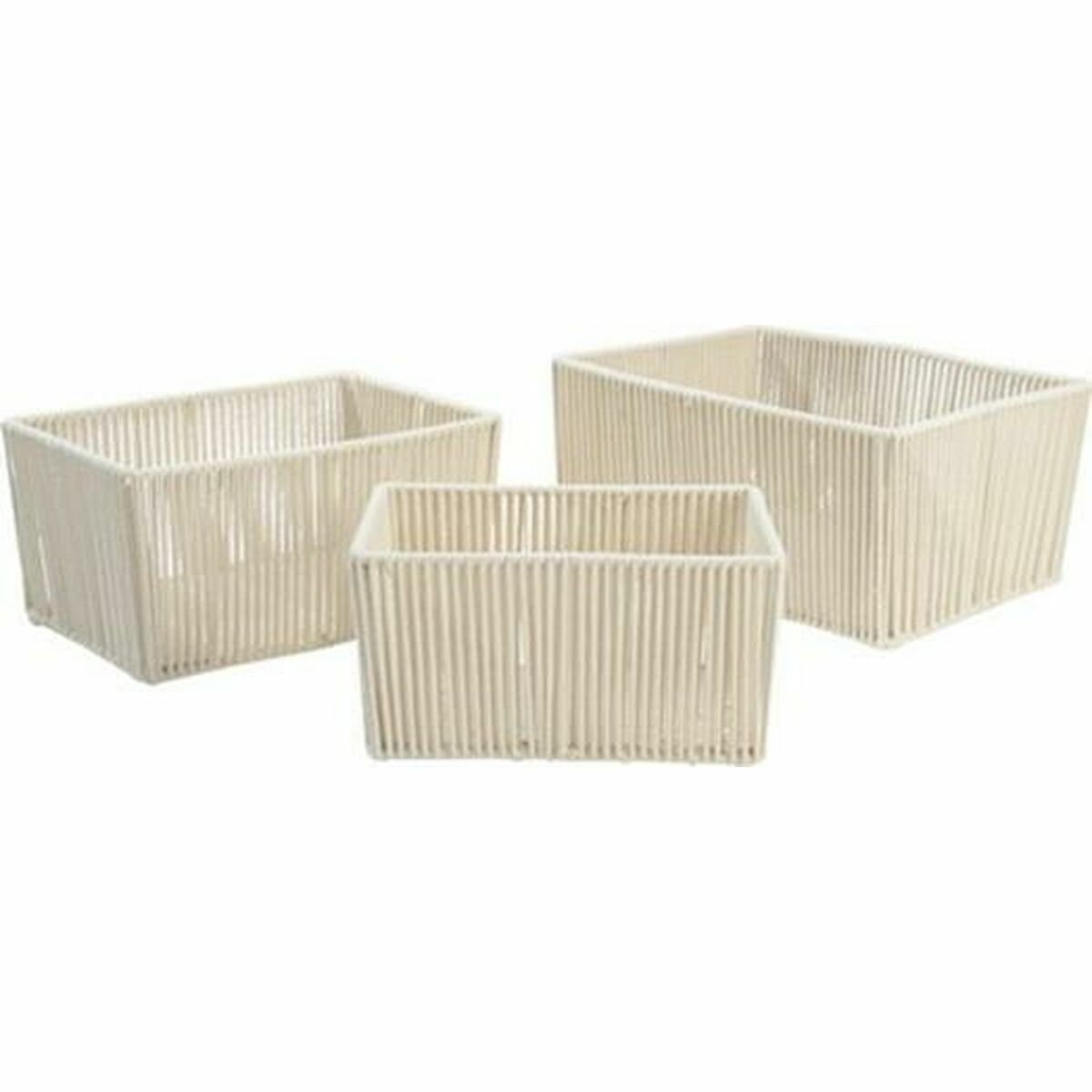 Korg - set DKD Home Decor Beige Metall 40 x 30 x 20 cm 3 Delar