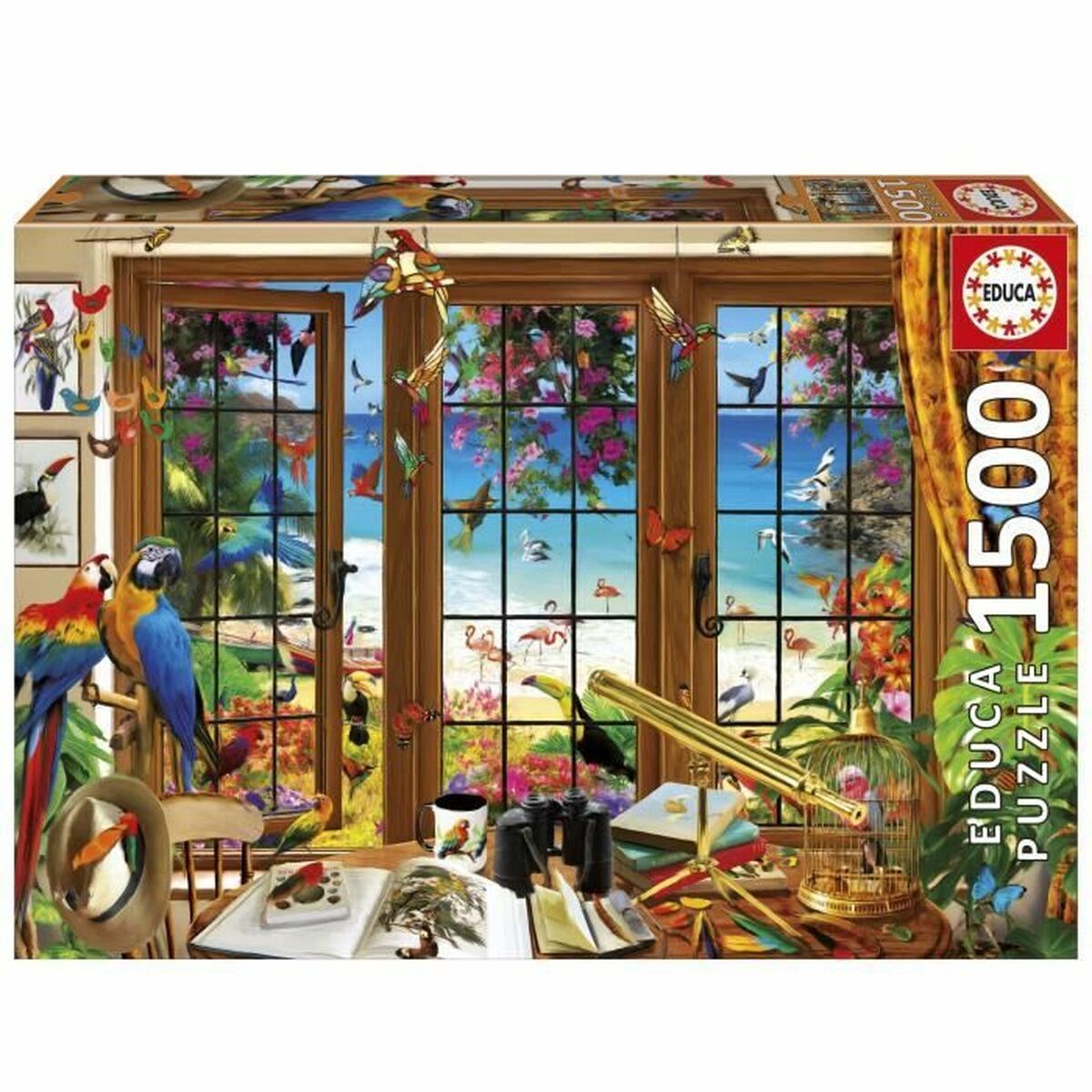 Pussel Educa Ventana del Observador de Aves 1500 Delar