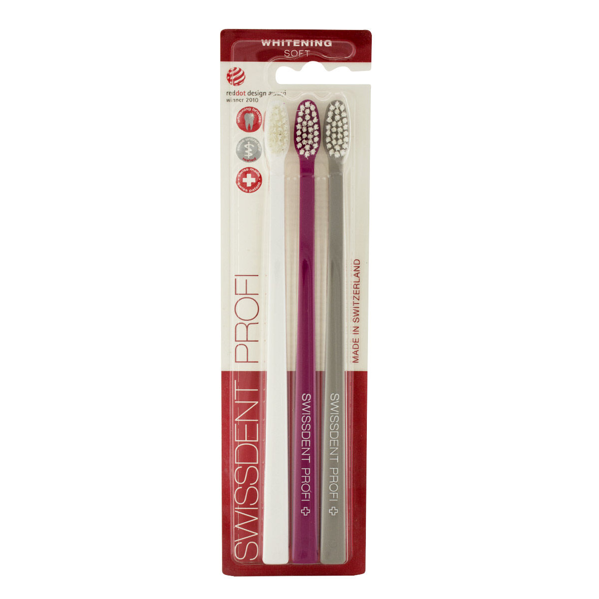 Whitening Tandborste Swissdent Soft Family Grå Rosa Vit