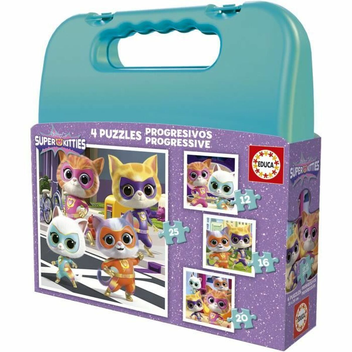 Pussel Educa SuperKitties 12 Delar 16 Delar 20 Delar 25 Delar