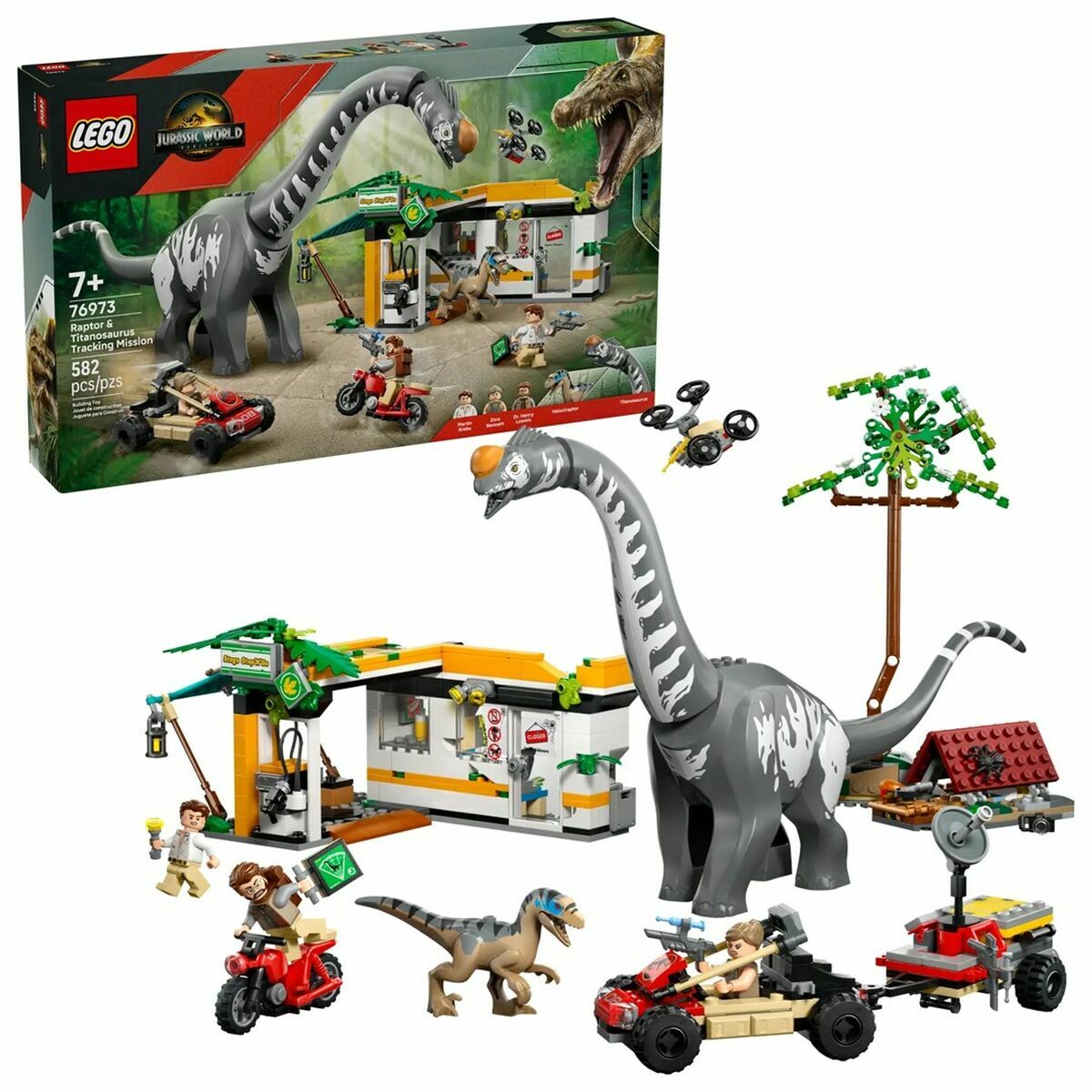 Byggsats Lego JURASSIC WORLD 76973 Raptor & Titanosaurus Tracking Mission