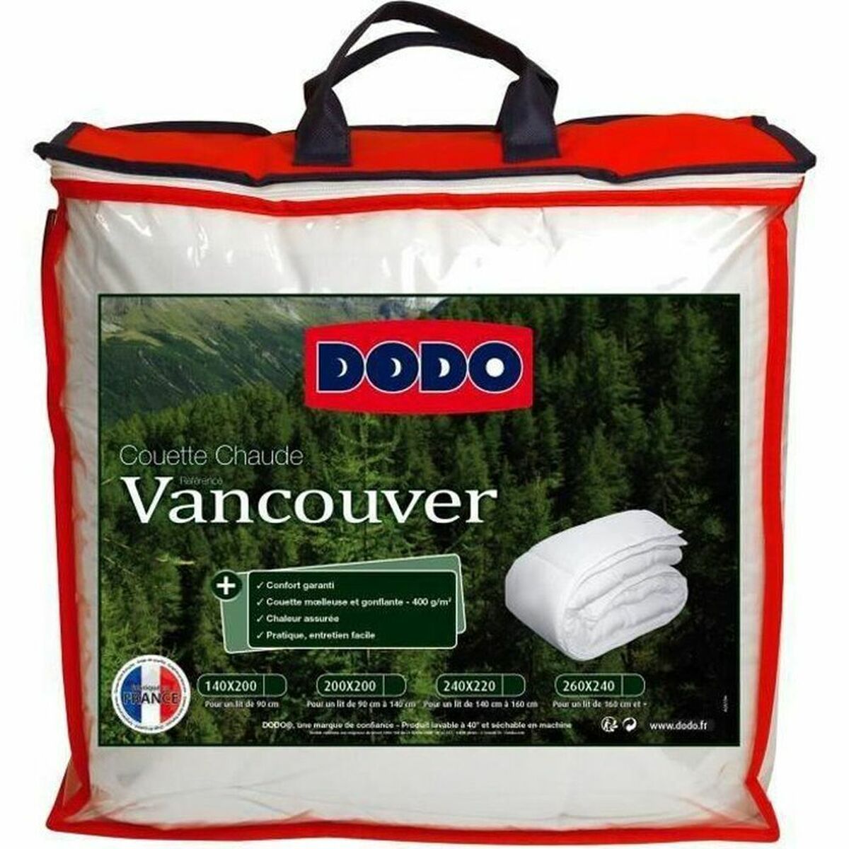 Täcke DODO Vancouver Vit 400 g /m² 220 x 240 cm