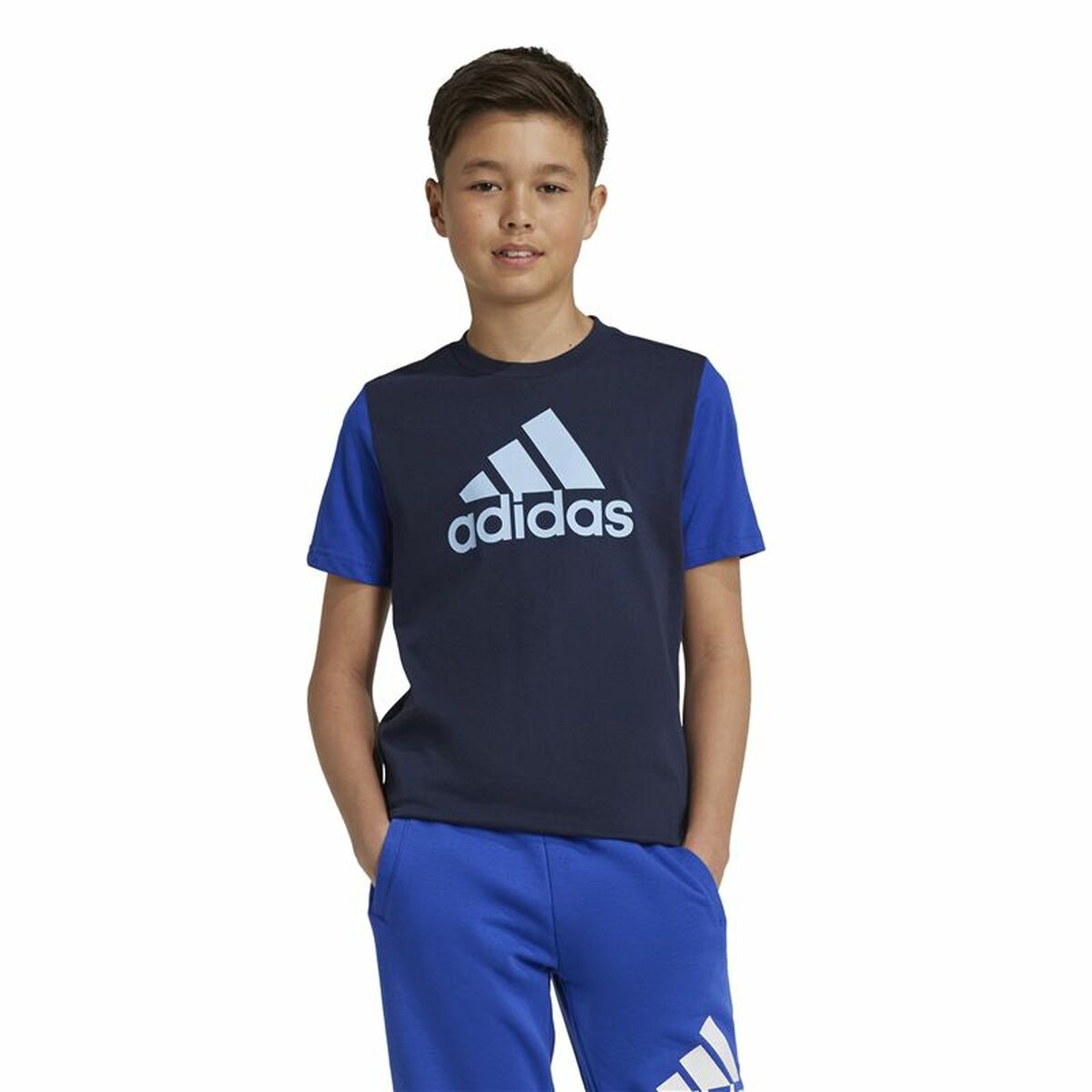T-shirt med kortärm Barn Adidas Essentials Blå - 2