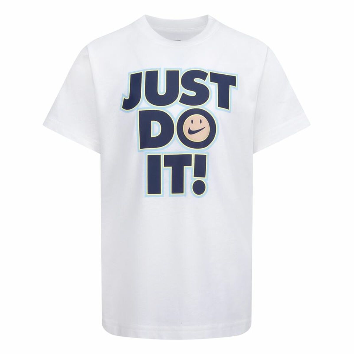T-shirt med kortärm Barn Nike Smiley Just do it Ss Vit