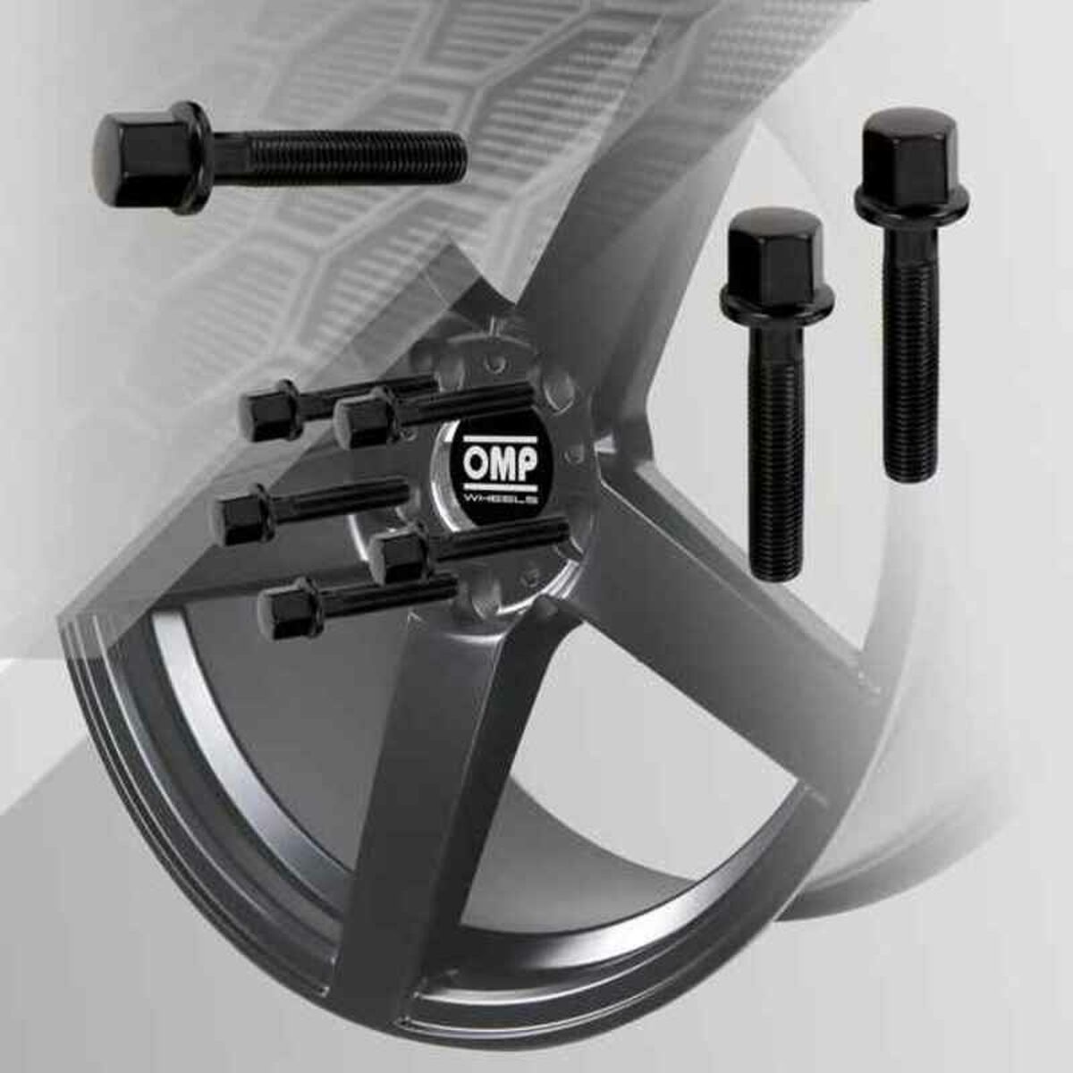 Skruvsats OMP OMPS09641201 M12 x 1,50 Svart - 2