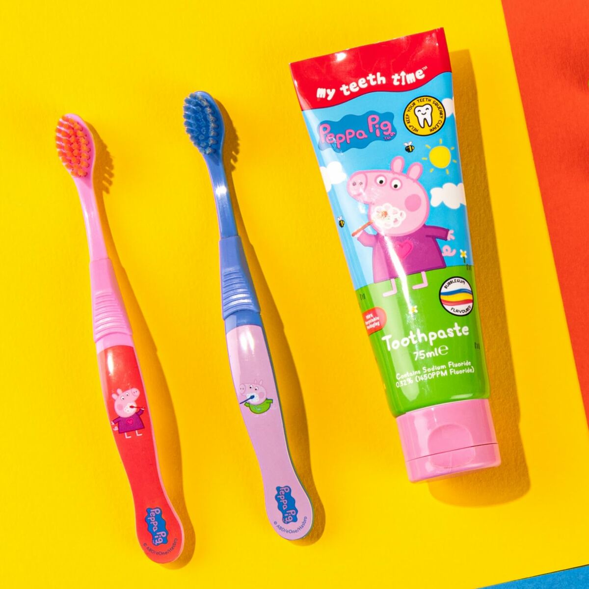 Tandborste för barn Peppa Pig Rosa Blå (2 antal) - 3