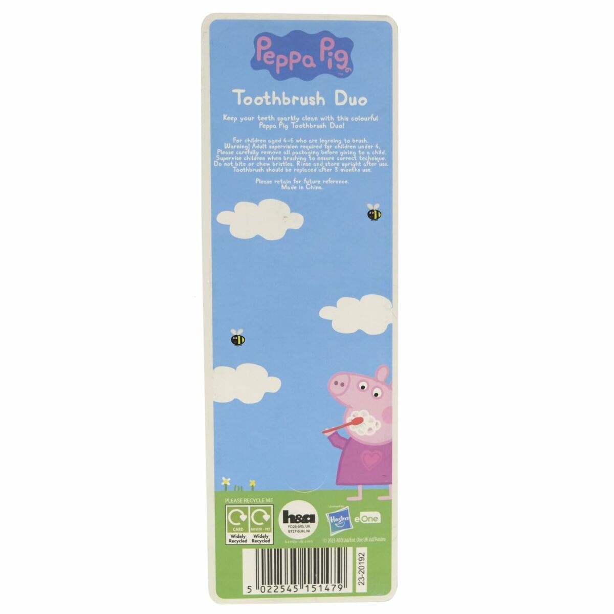 Tandborste för barn Peppa Pig Rosa Blå (2 antal) - 2