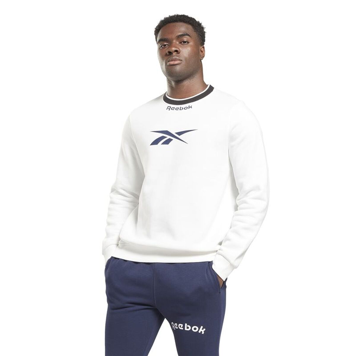 Tröja utan huva Herr Reebok Identity Arch Logo Fleece Vit - 2