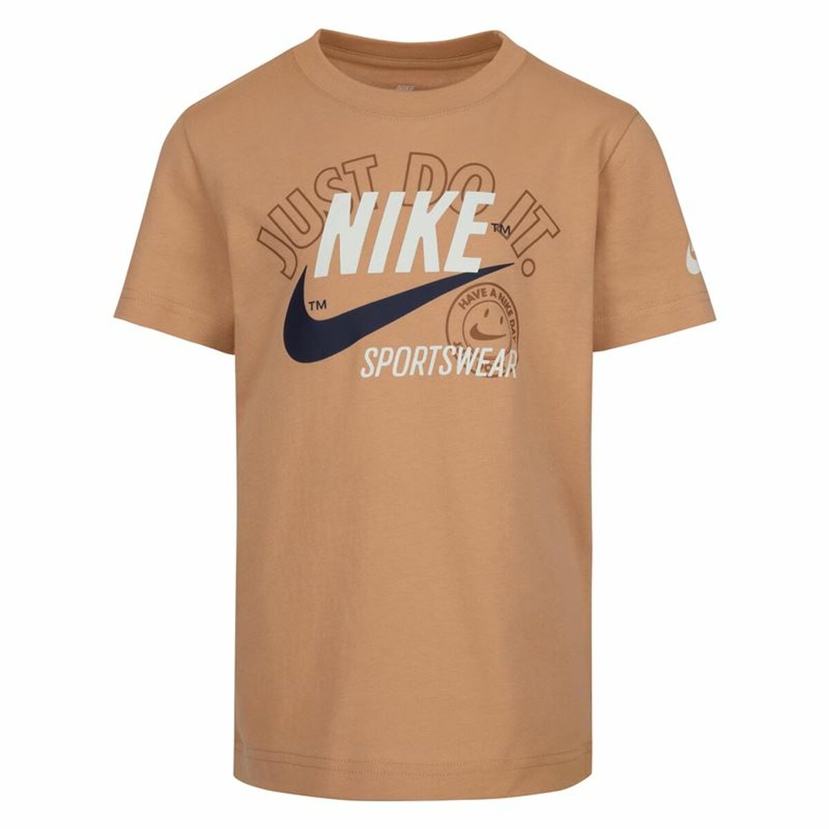 T-shirt med kortärm Barn Nike Retro Ss Beige