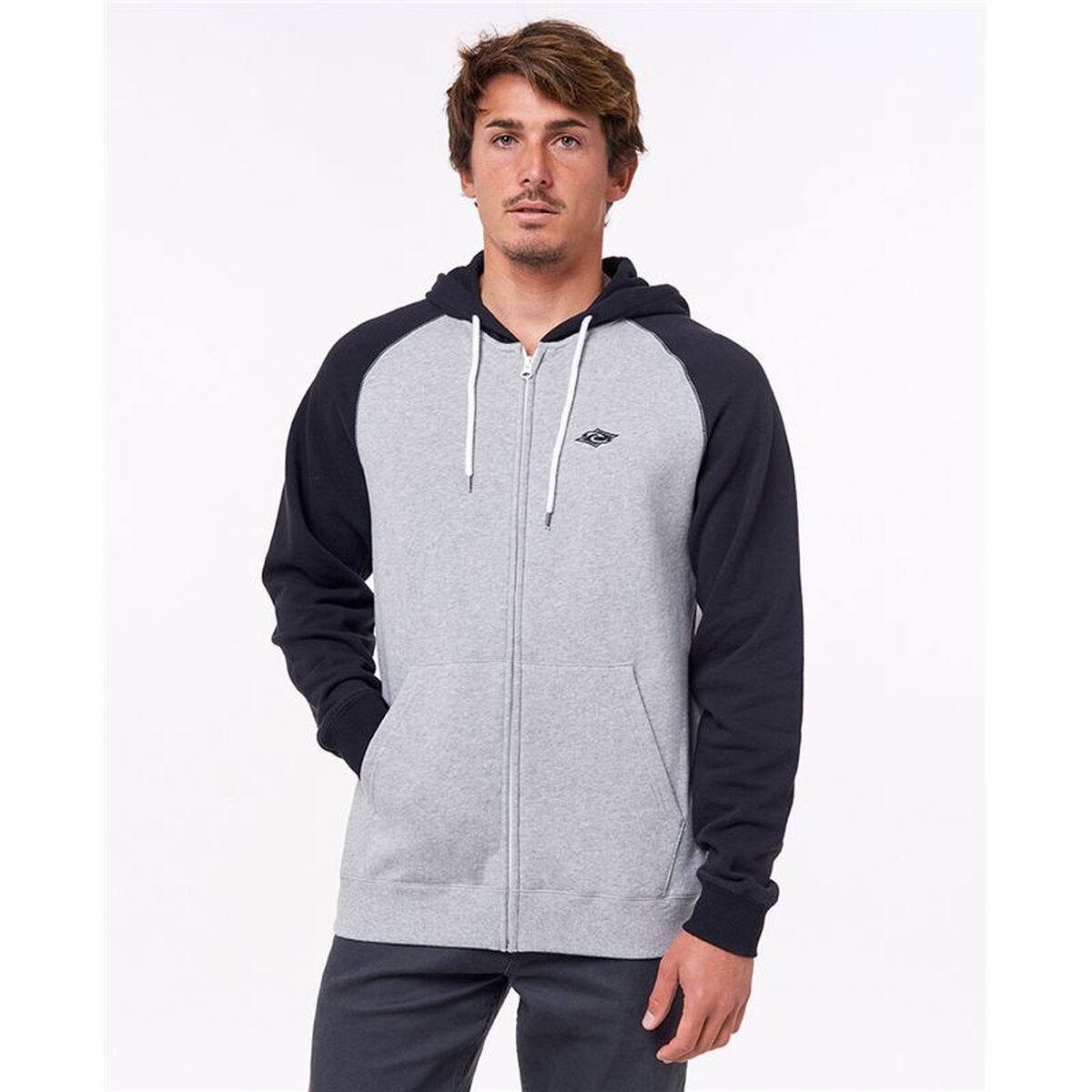Tröja med huva Herr Rip Curl Embroid Hooded Zip Thru Ljusgrå - 2