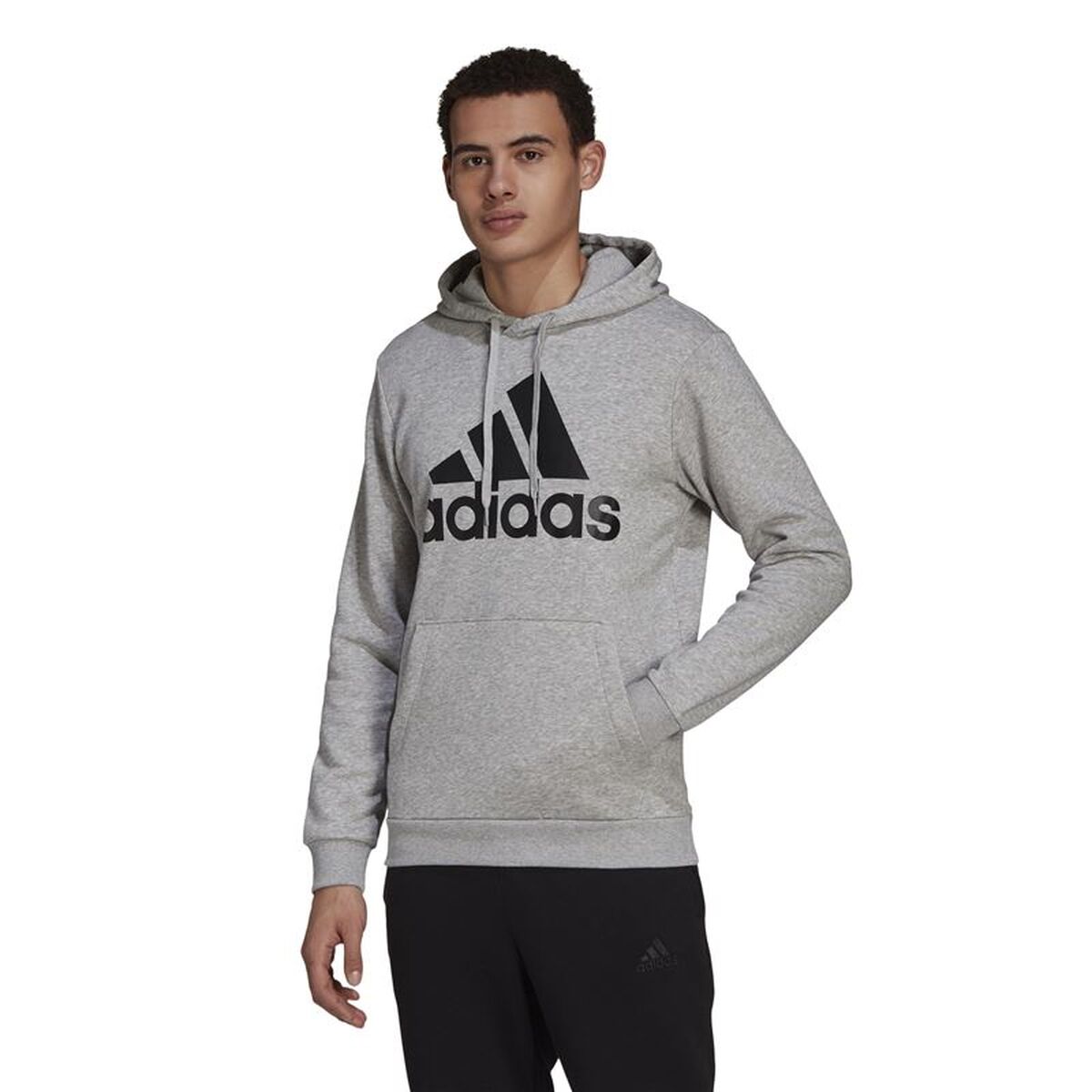 Tröja med huva Herr Adidas Essentials Fleece Big Logo Ljusgrå - 2