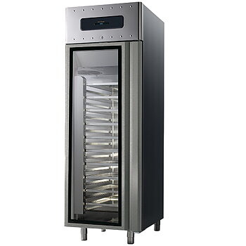 Kylskåp 700 liter i rostfritt stål med glasdörr, GN 2/1, -2 ° / + 8 ° C