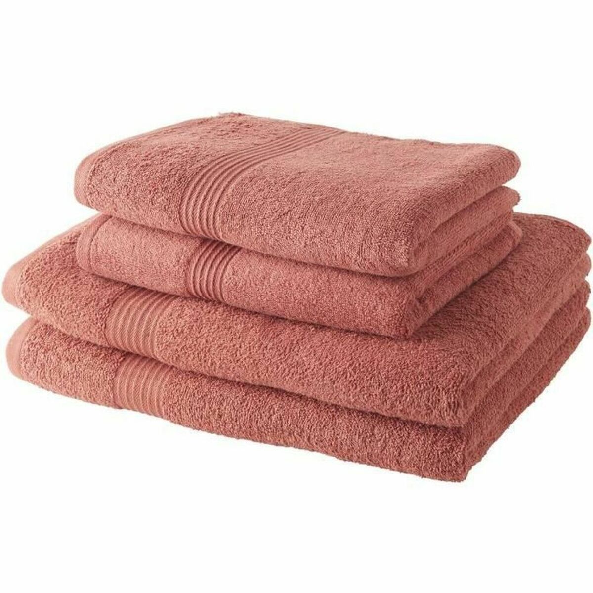 Set med Handdukar TODAY Terrakota n 100% bomull (4 Delar)