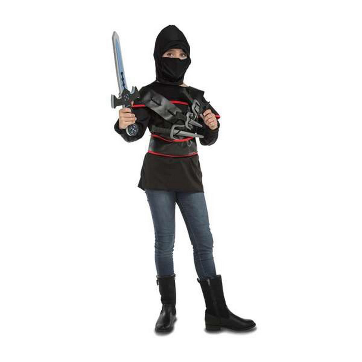 Maskeraddräkt för barn My Other Me Ninja 3-5 år Svart (5 Delar) - 3