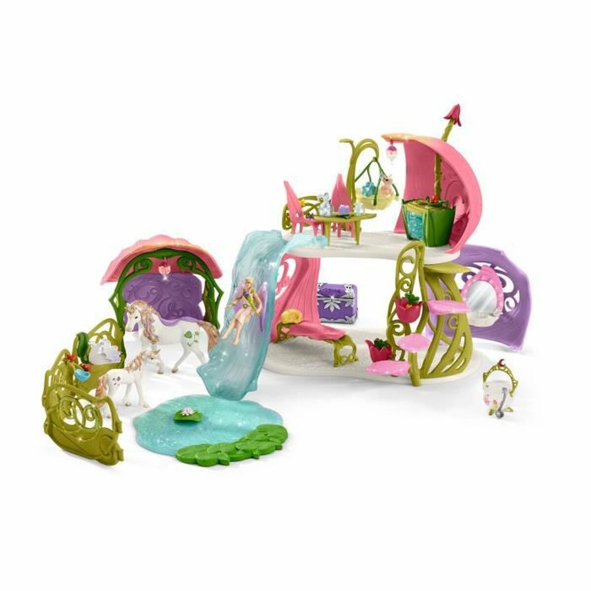 Playset Schleich glitter house with unicorns, lake and stable - 42445 Häst