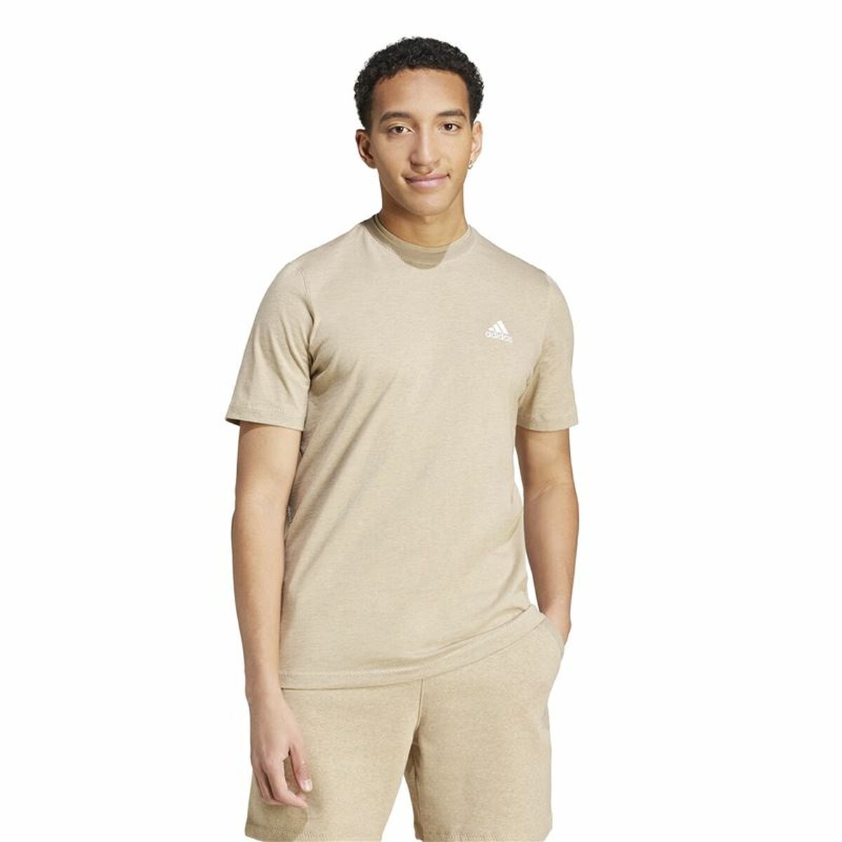 T-shirt med kortärm Herr Adidas Seasonal Essentials Melange Beige - 2