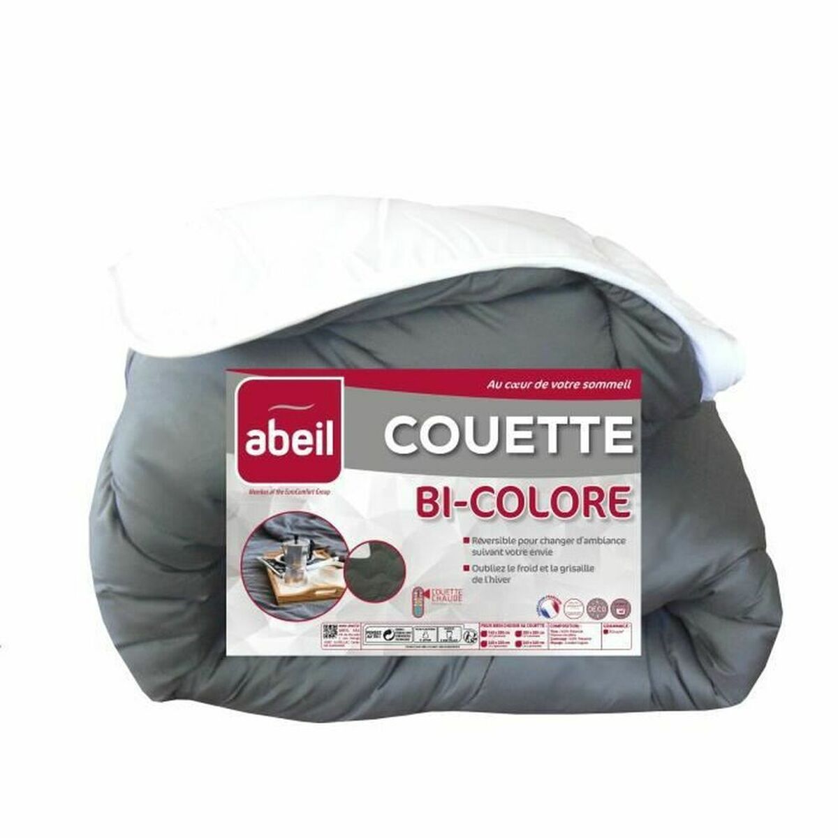 Täcke Abeil Vit Grå Vit/Grå 350 g/m² 200 x 200 cm