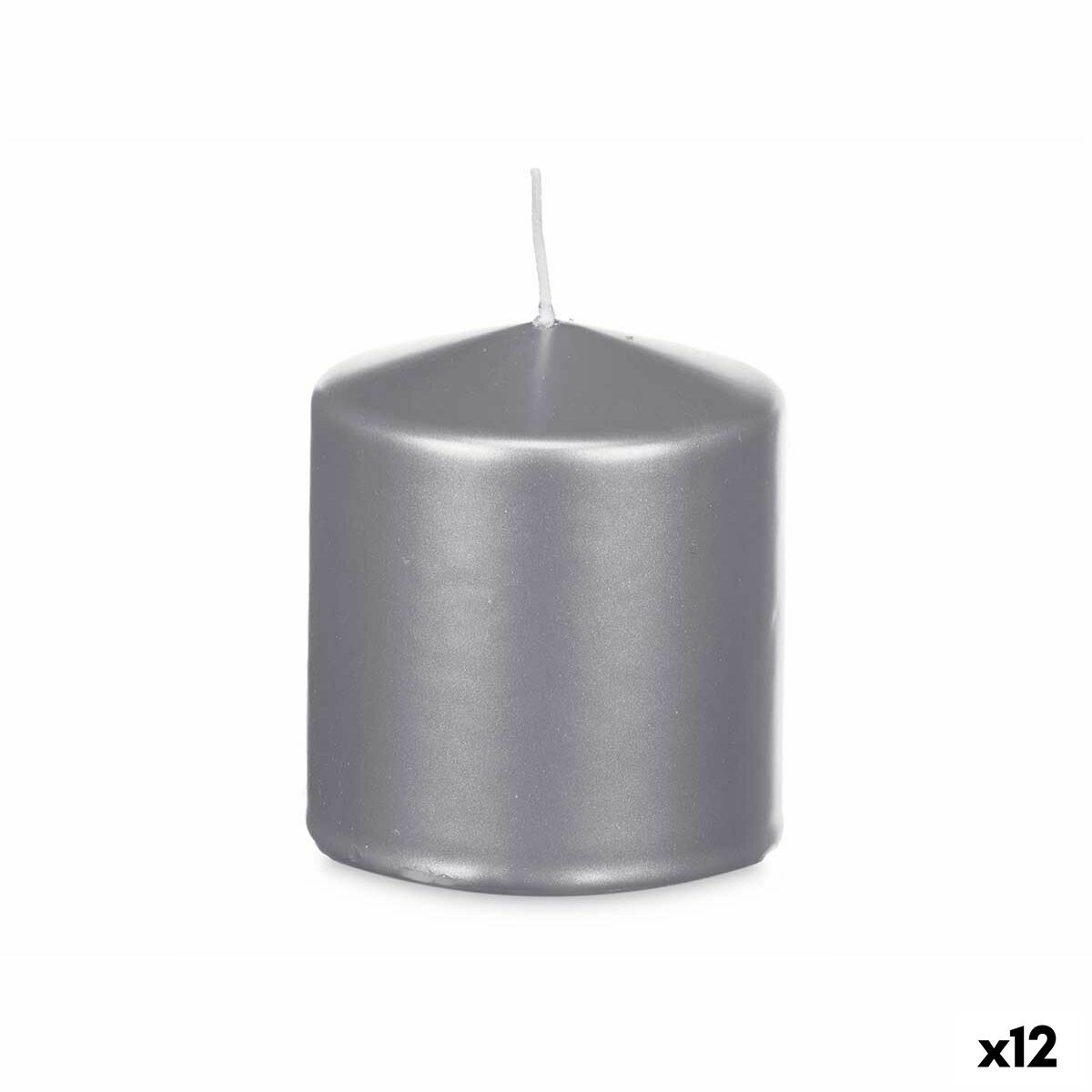 Ljus Acorde Silvrig 9 x 10 x 9 cm (12 antal)