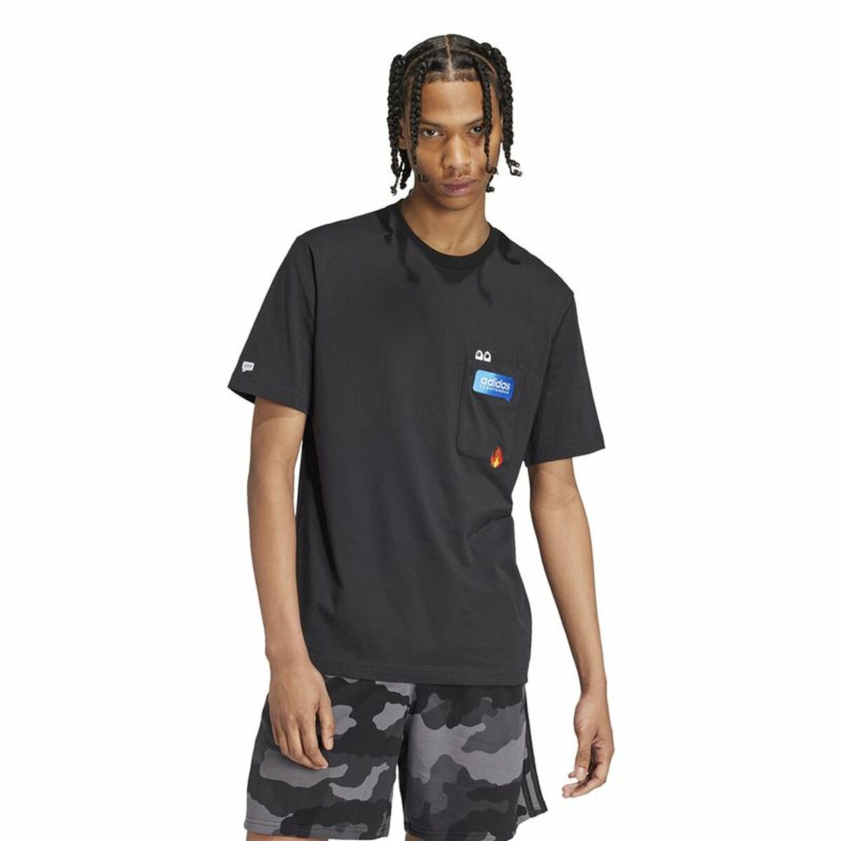 T-shirt med kortärm Herr Adidas Remoji Pocket Graphic Svart - 2