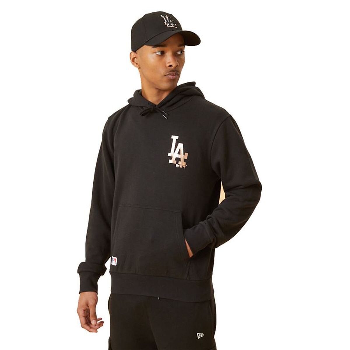 Tröja med huva Herr New Era LA Dodger Metallic Logo Black M Svart