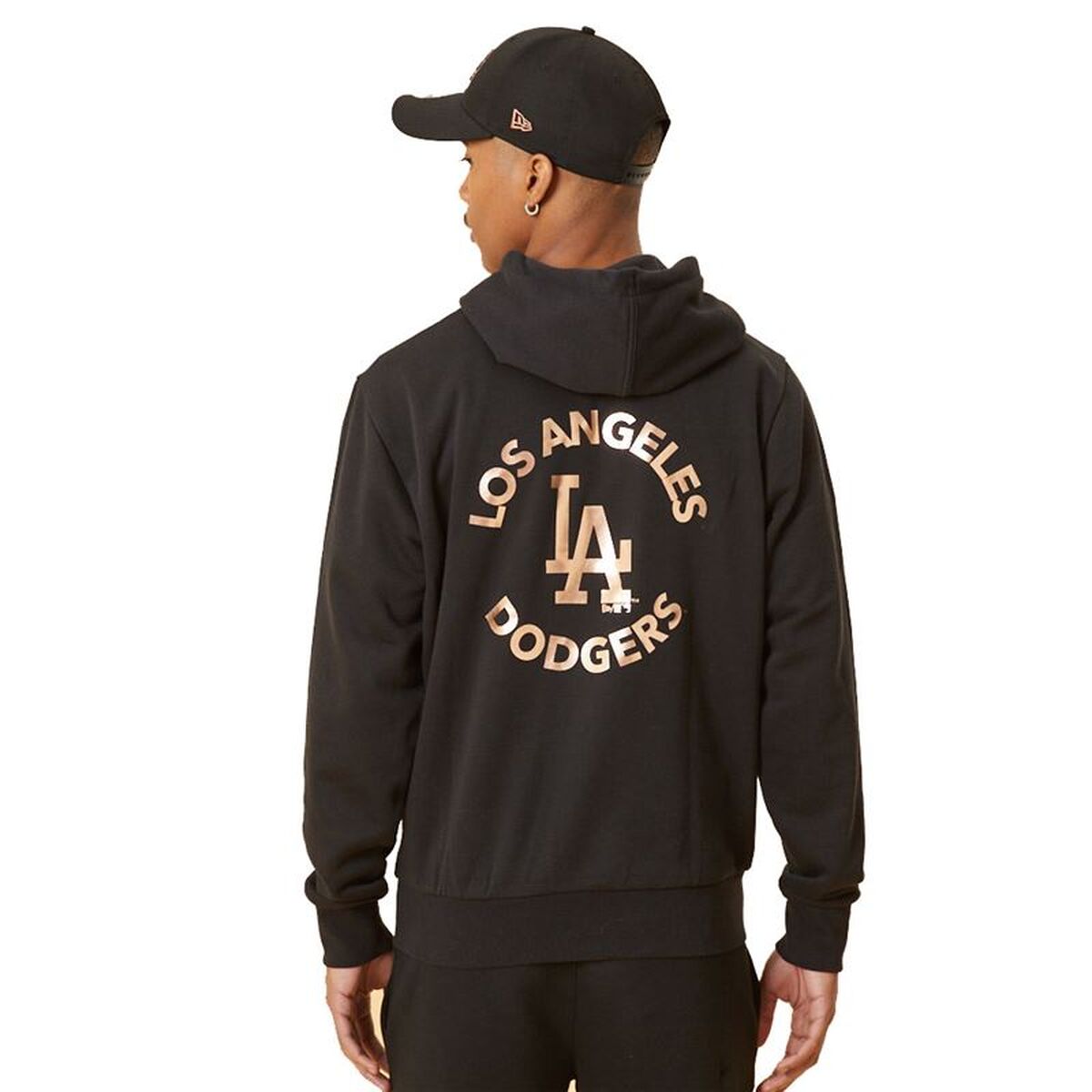 Tröja med huva Herr New Era LA Dodger Metallic Logo Black M Svart - 2