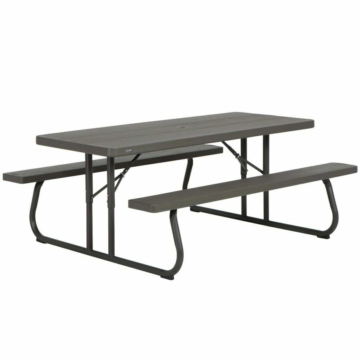 Picknickbord Lifetime Trä Brun Hopfällbar Stål Plast 183 x 145 x 74 cm