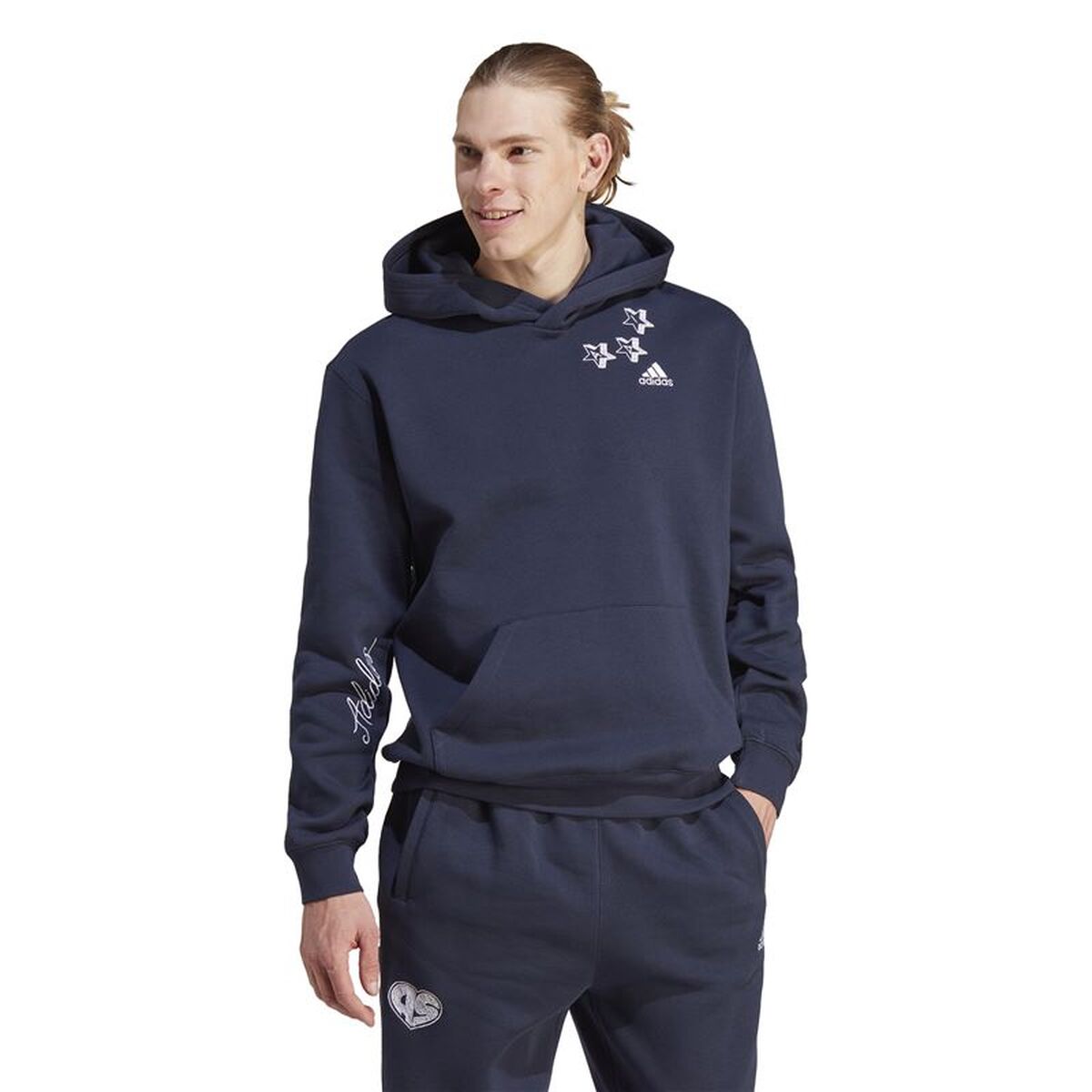 Tröja med huva Herr Adidas Bl Fl Hd Q3 Fl Marinblå - 2
