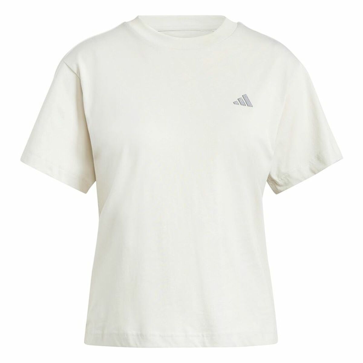 T-shirt med kortärm Dam Adidas Essentials Small Logo Vit Beige