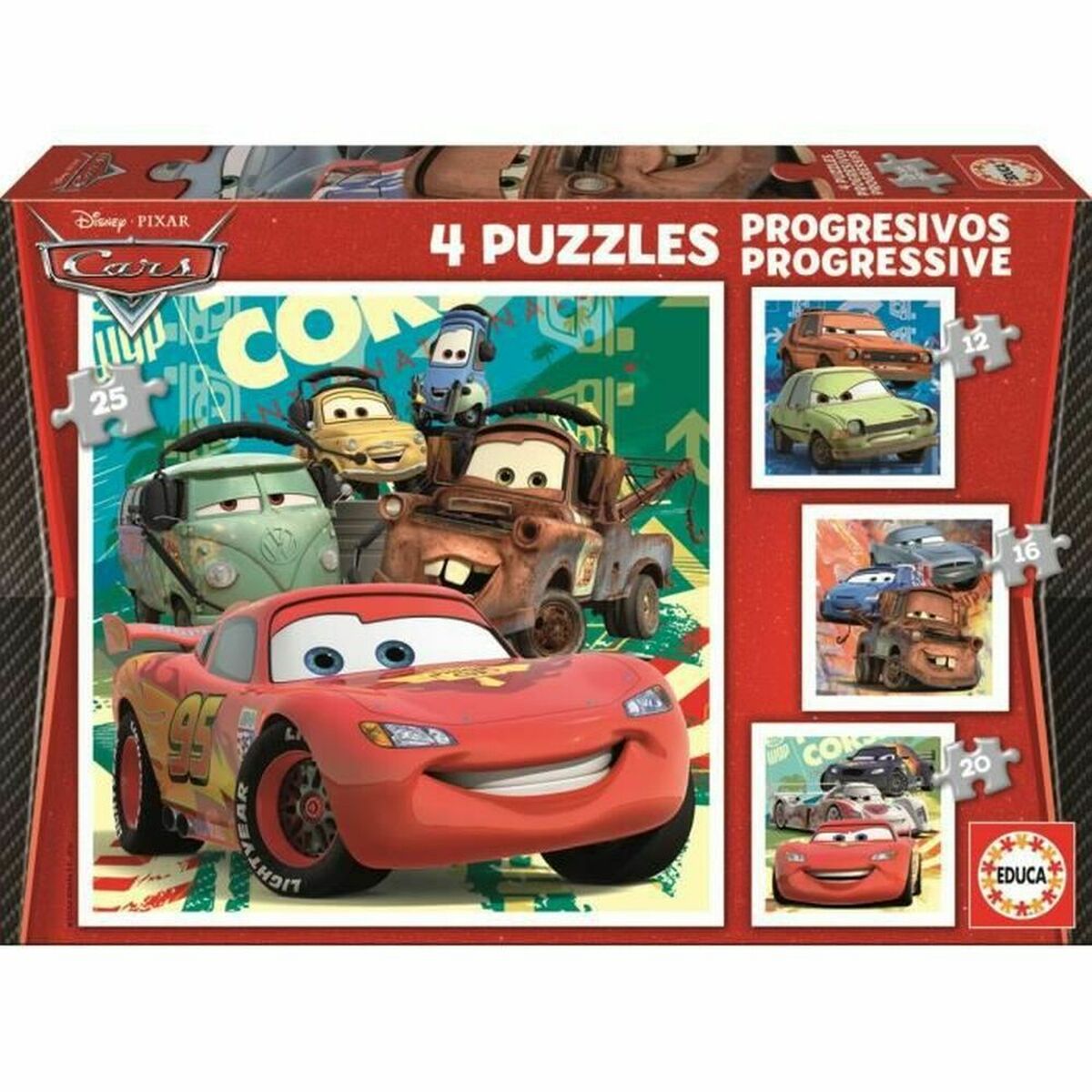 Pussel Educa Cars (4 antal)