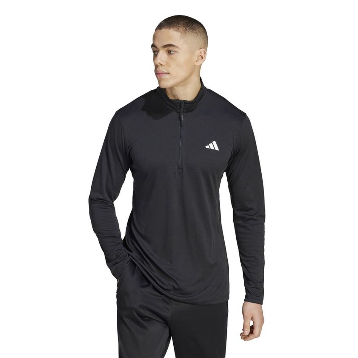 Tröja utan huva Herr Adidas Tr-Es+ 1I4Zip Svart - 2