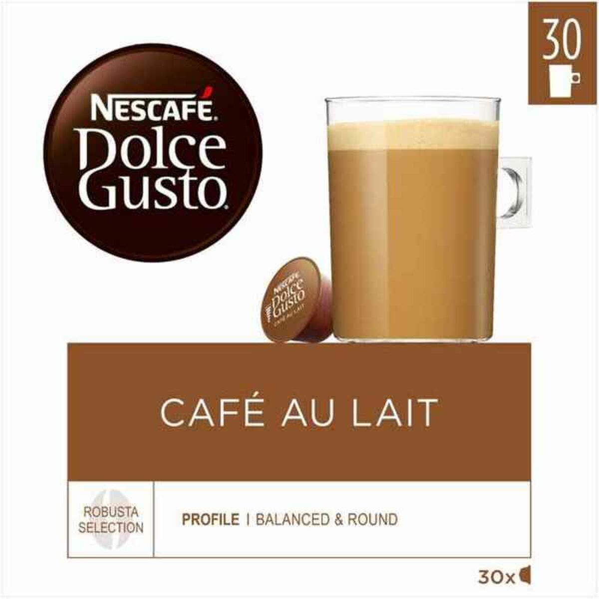 Kaffekapslar Nescafé Dolce Gusto Cafe Au Lait 1 antal 30 antal - 2