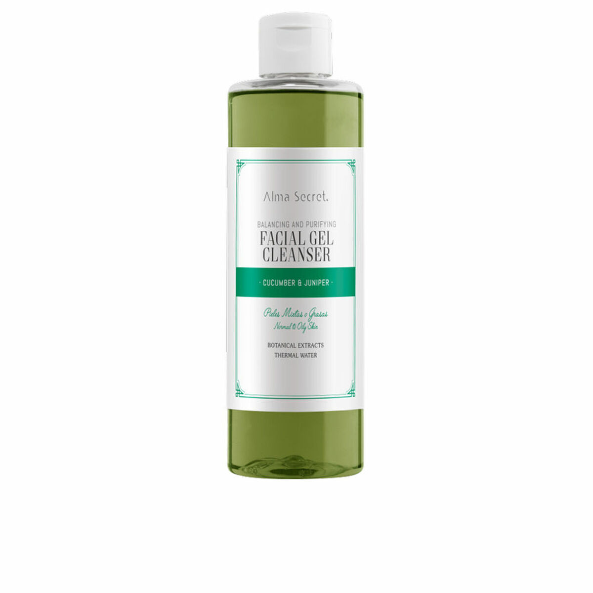 Rengörande ansiktsgel Alma Secret Facial Gel Cleanser 200 ml Balanserande Renande Gurka Enbär