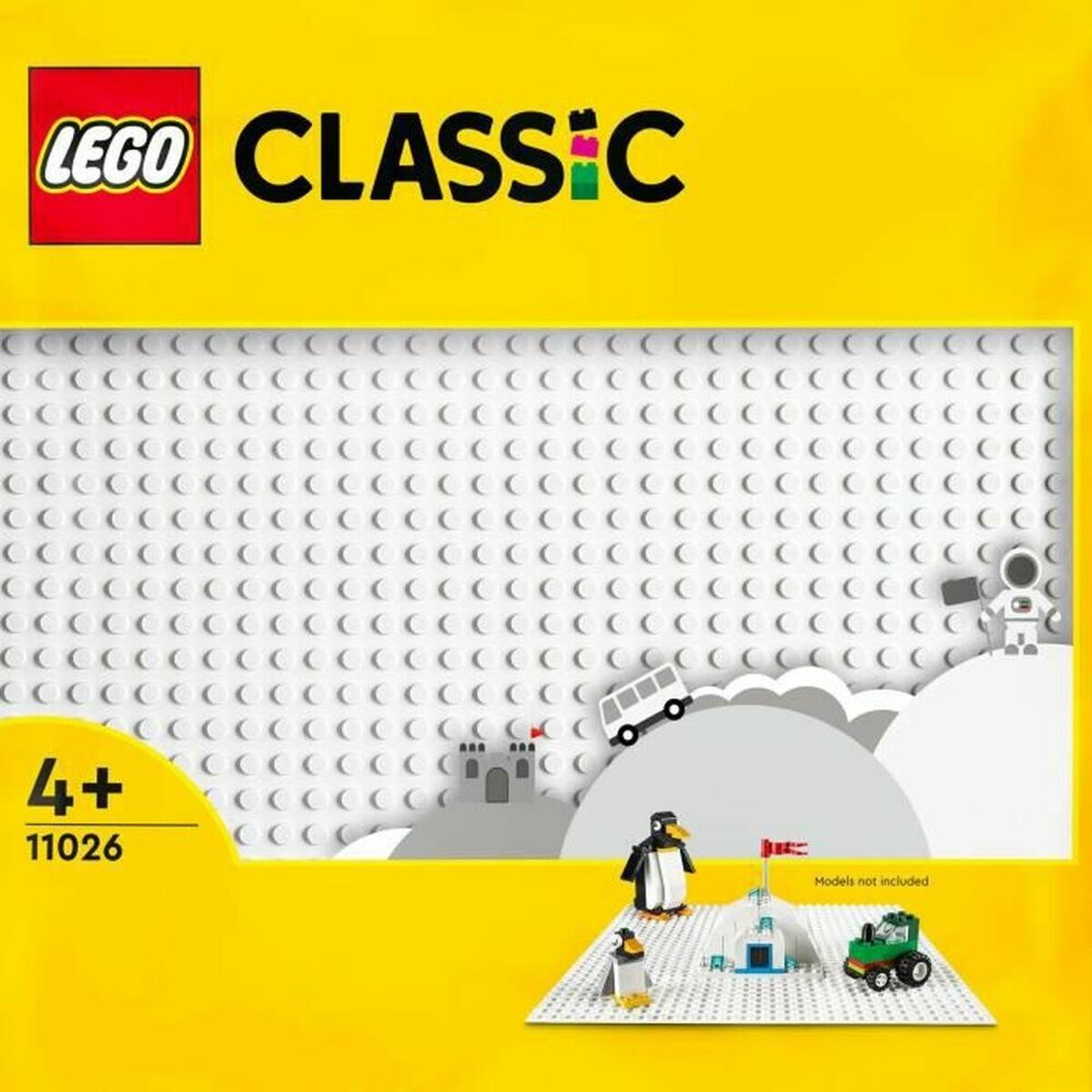 Stående Lego 11026 Classic The White Building Plate Vit