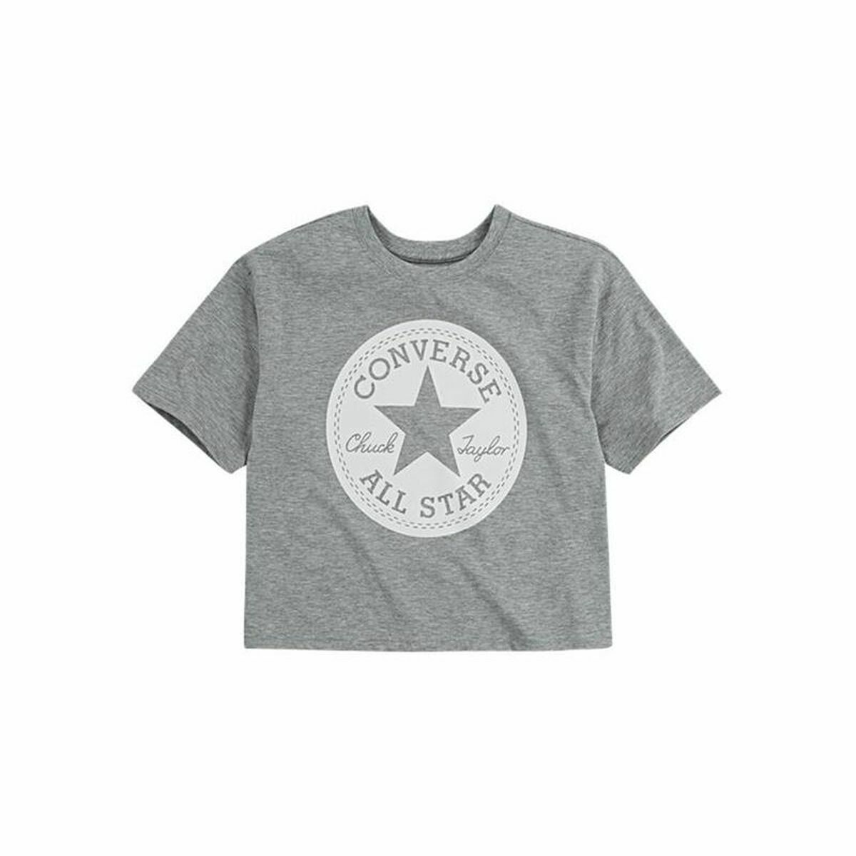 Barn T-shirt med kortärm Converse  Chuck Patch Boxy Grå