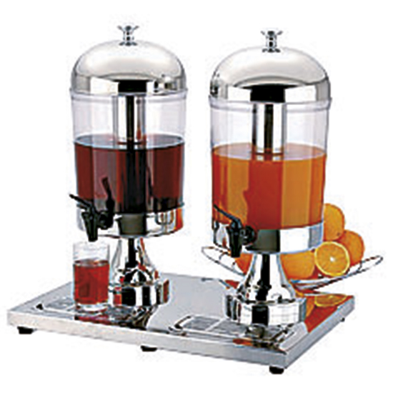 Juicedispenser i rostfritt stål, 2x 8 liter