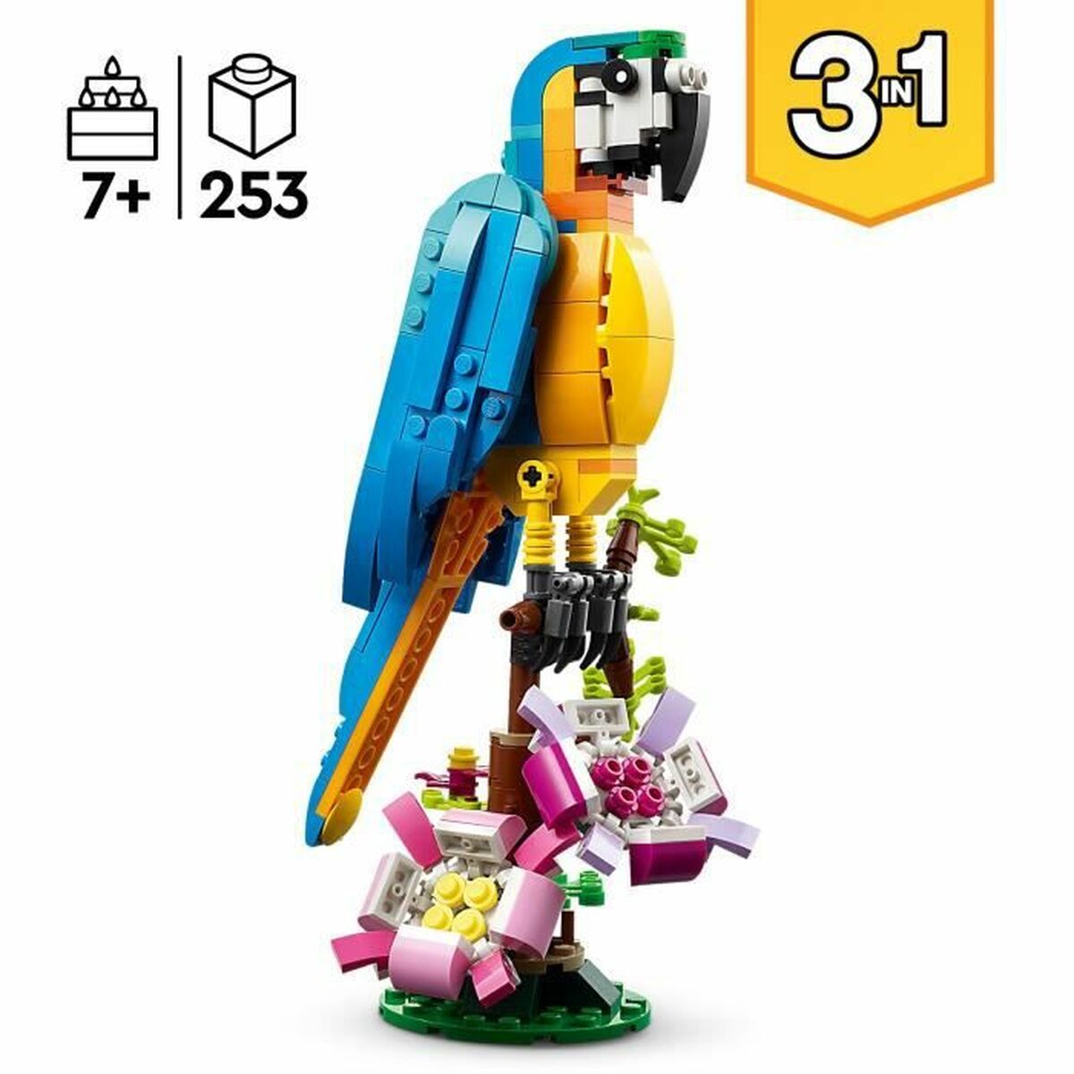 Byggsats Lego Creator 31136 Exotic parrot with frog and fish 3 i 1 253 Delar - 3