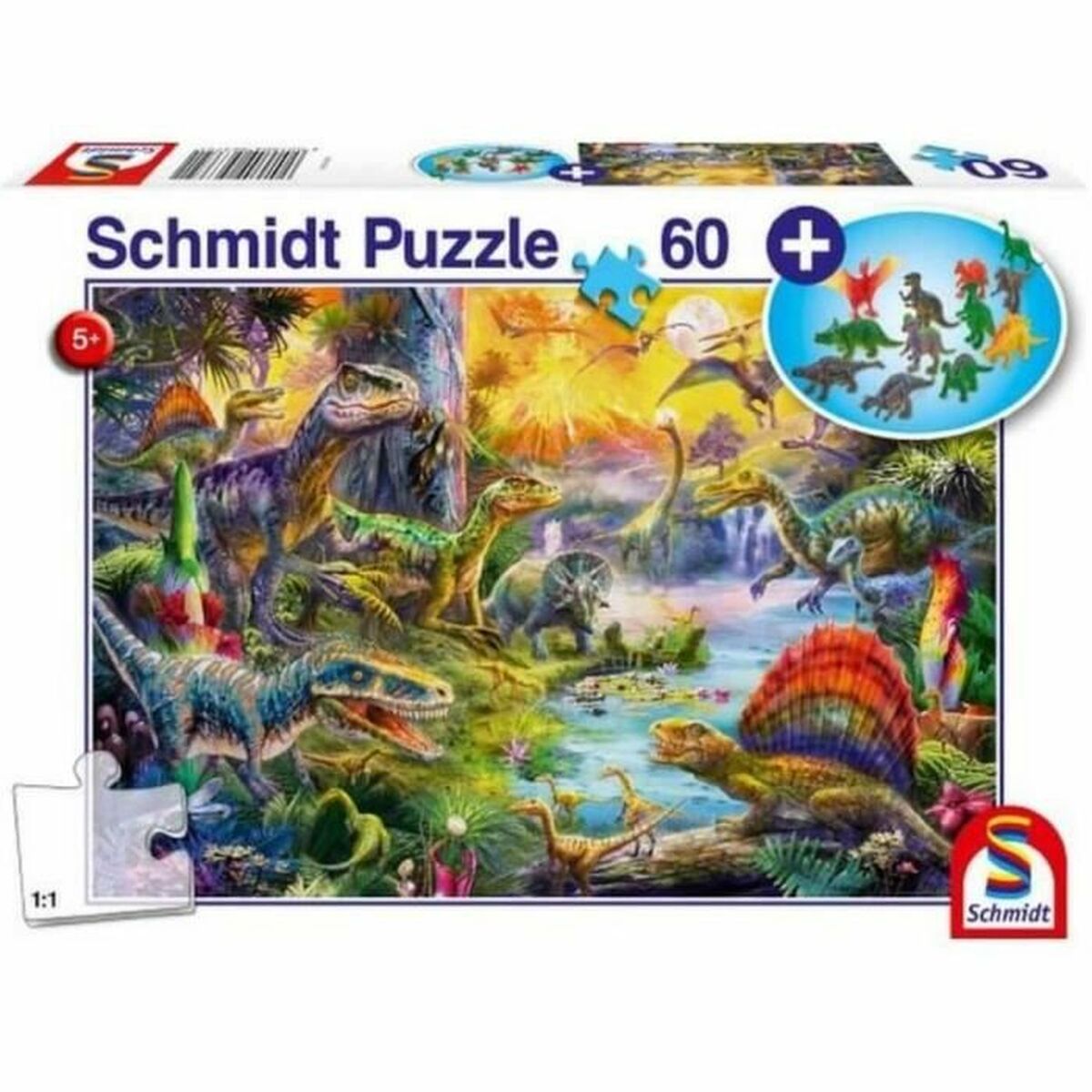 Pussel Schmidt Spiele Dinosaurs Figurer 60 Delar