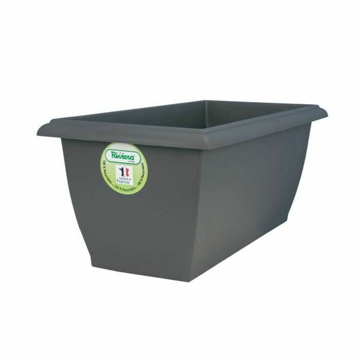 Kruka Riviera Evolution 80 x 40 x 32 cm Grå Plast