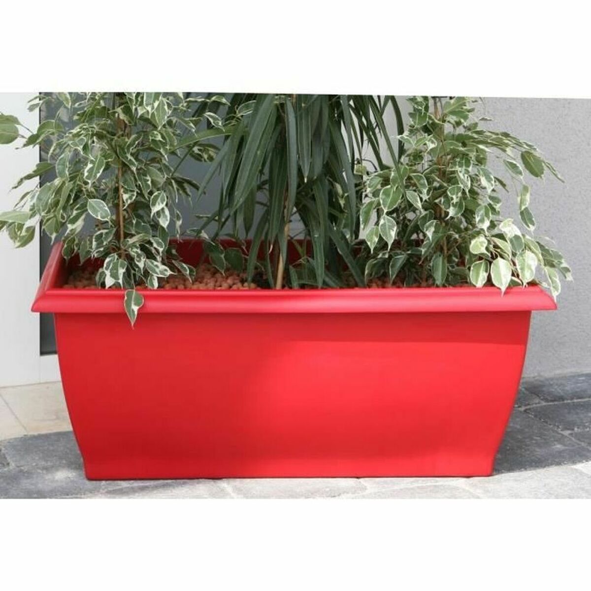 Kruka Riviera Röd Plast Rektangulär 80 x 40 cm 80 x 40 x 32 cm