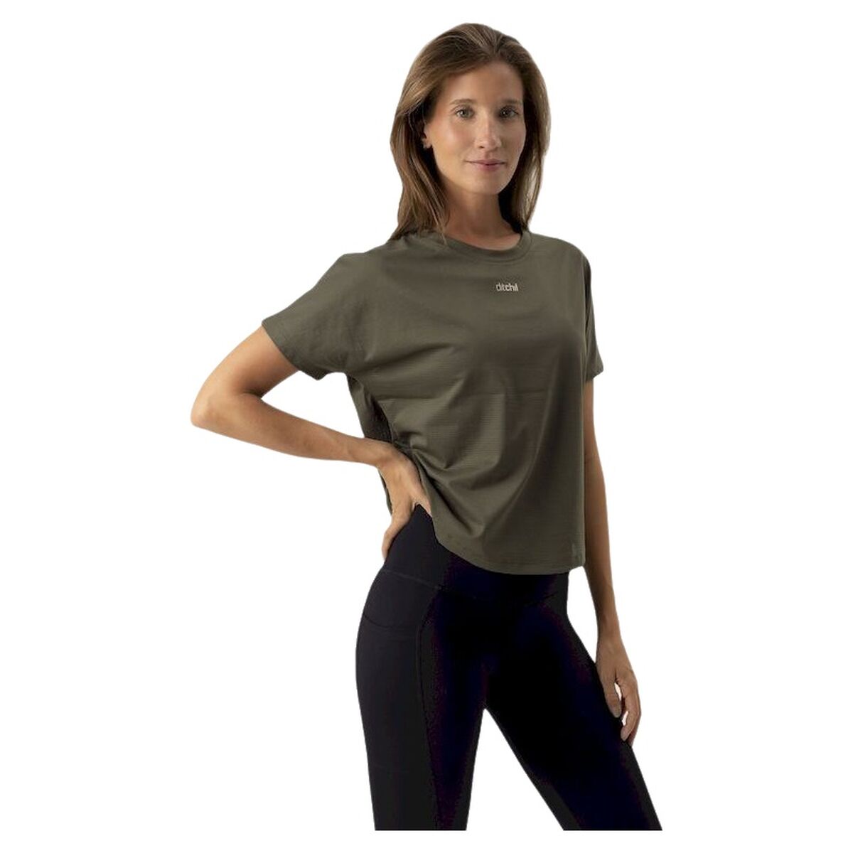 T-shirt med kortärm Dam Ditchil Aria Oliv