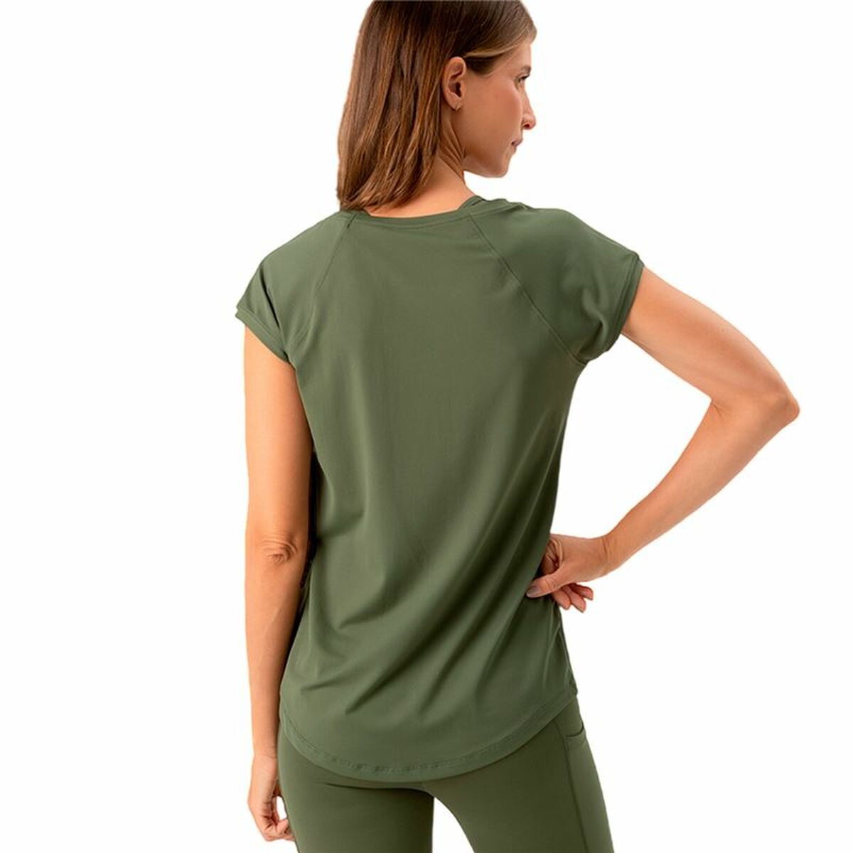 T-shirt med kortärm Dam Ditchil TS1010-428 Oliv (XL) - 2