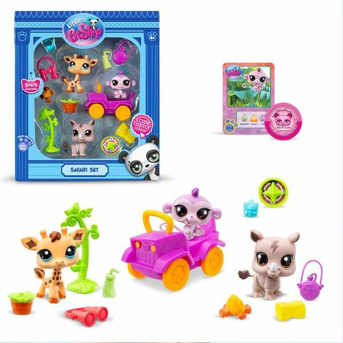 Playset Bandai Littlest Pet Shop SAFARI 8 Delar