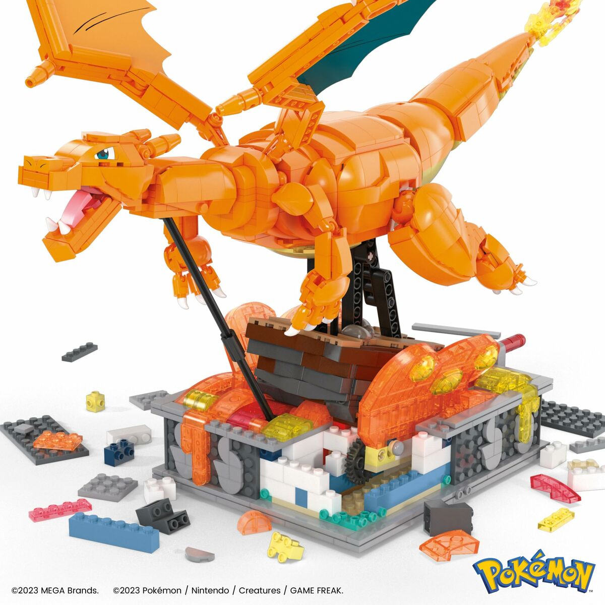 Konstruktionssats Pokémon Mega Construx -  Motion Charizard 1664 Delar - 2