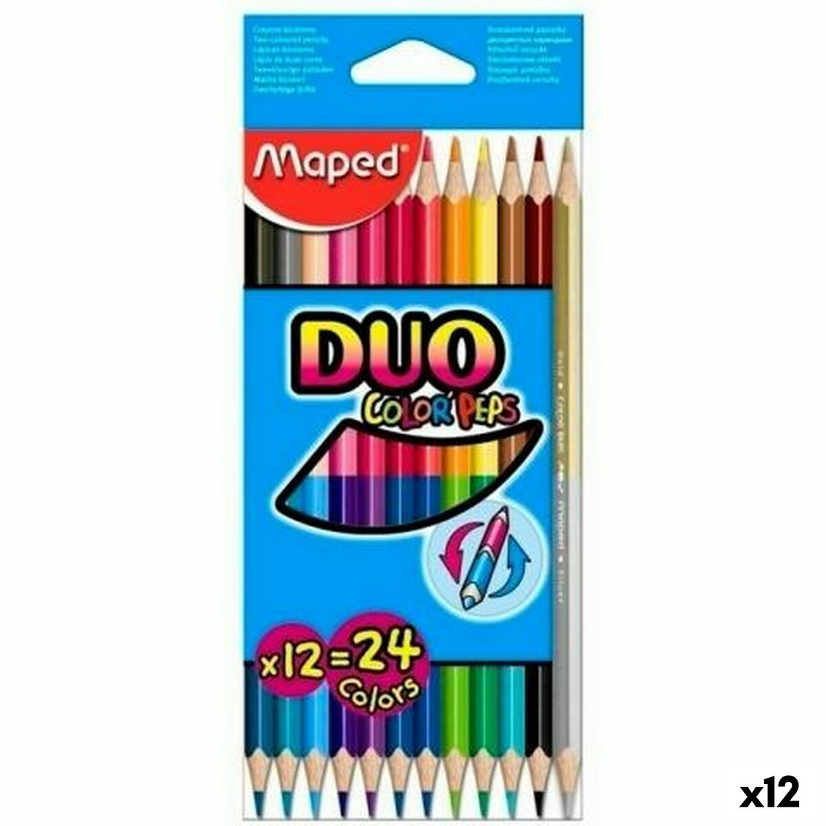 Färgpennor Maped Duo Color' Peps	 Multicolour 12 Delar Dubbel ände (12 antal)