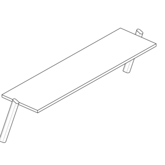 1-nivå Överskåp med rostfri hylla, l=800 mm