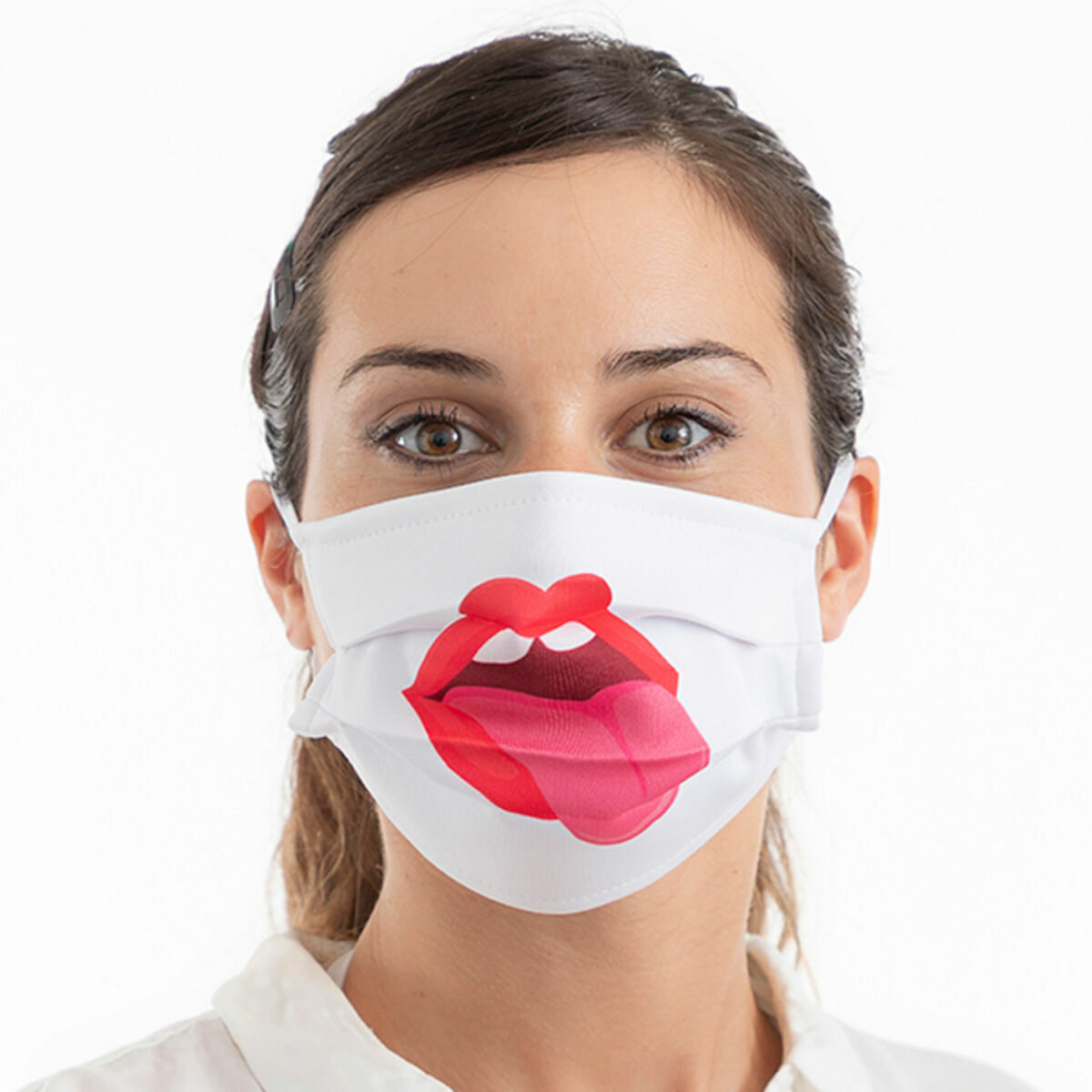 Återanvändbart Hygieniskt Munskydd av Tyg Tongue Luanvi Storlek M Förpackning med 3 masker - 2
