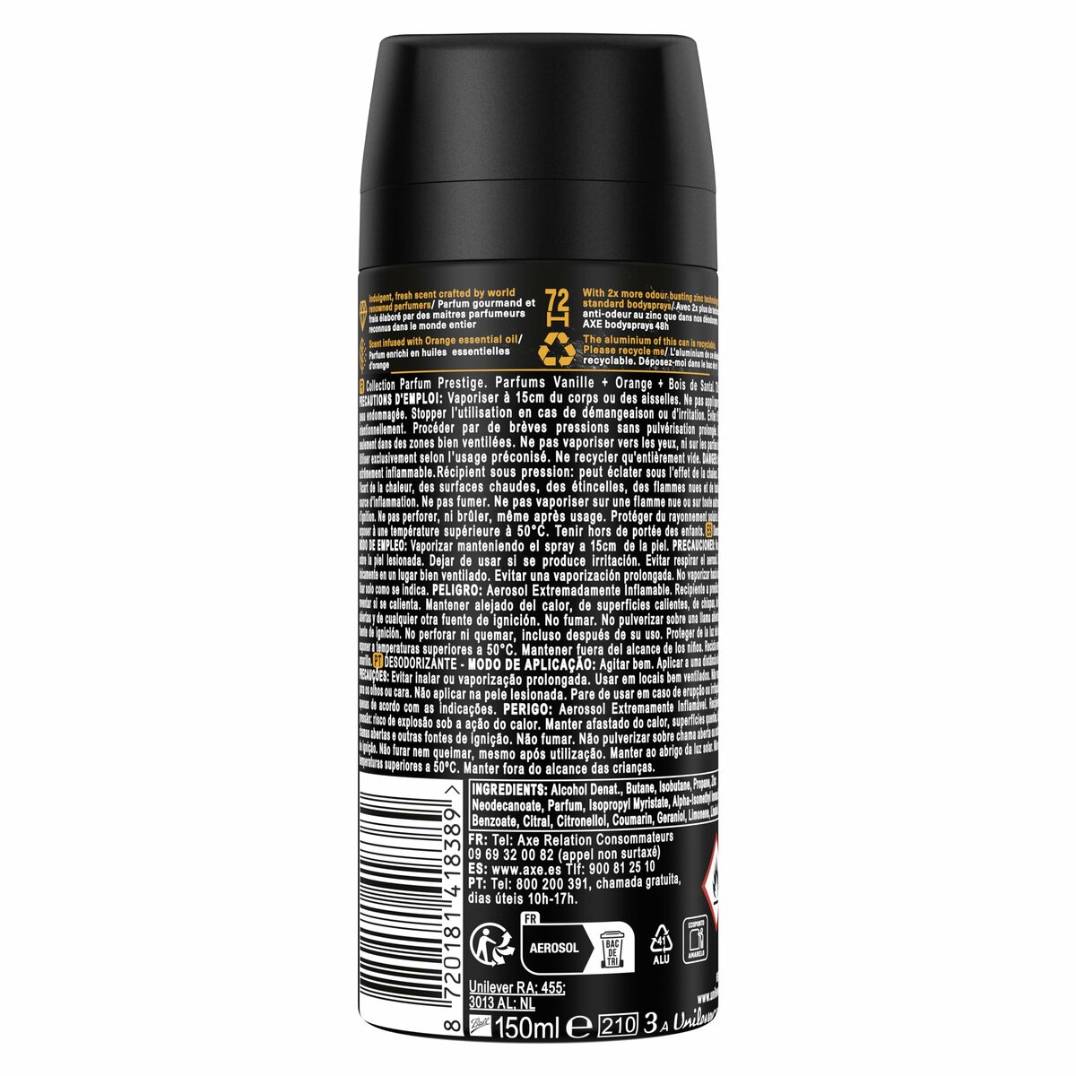 Deodorantspray Axe AXE BLACK VANILLA 150 ml - 3