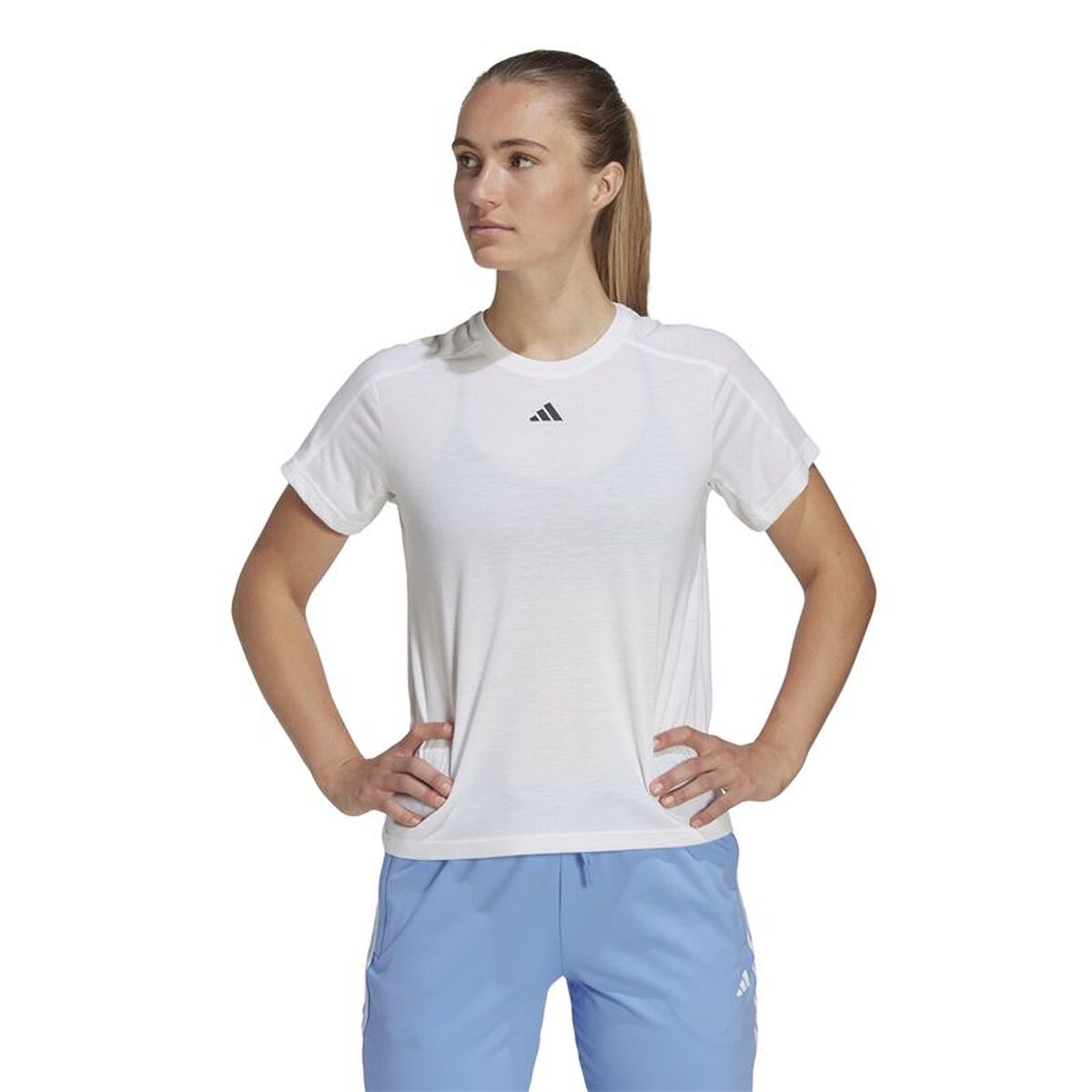 T-shirt med kortärm Dam Adidas HR7796 Vit (XS) - 2
